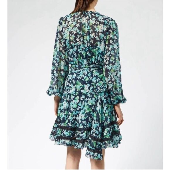 Zimmermann 100% viscose Floral Green Wrap Dress, L - Picture 3 of 16
